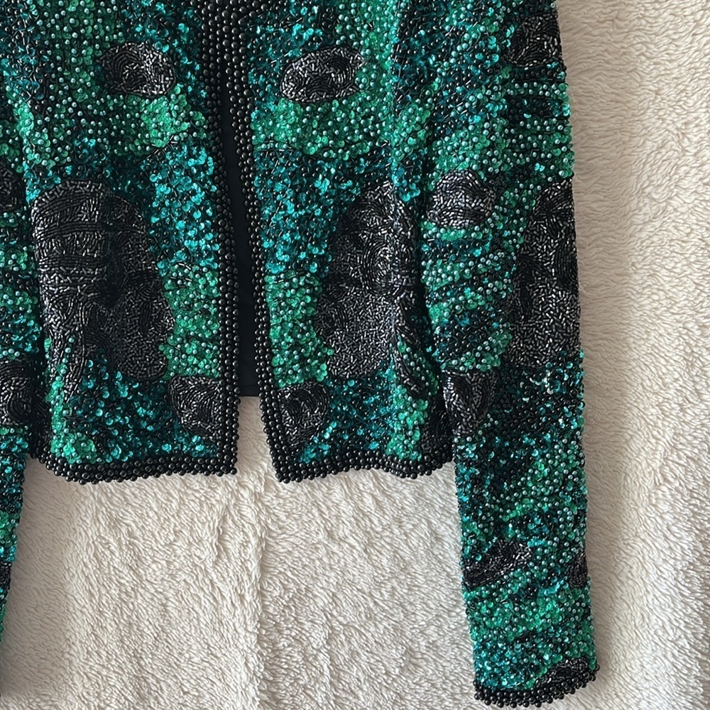 RARE Beaded Indian Head Sequined Jacket - Picture 6 of 17